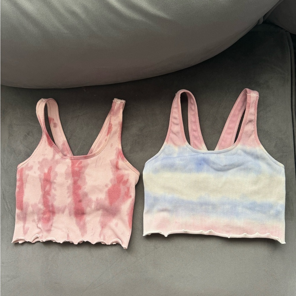 2pak Spiritual Gangster Tie Dye Amor Crop Tank Pink XS/S